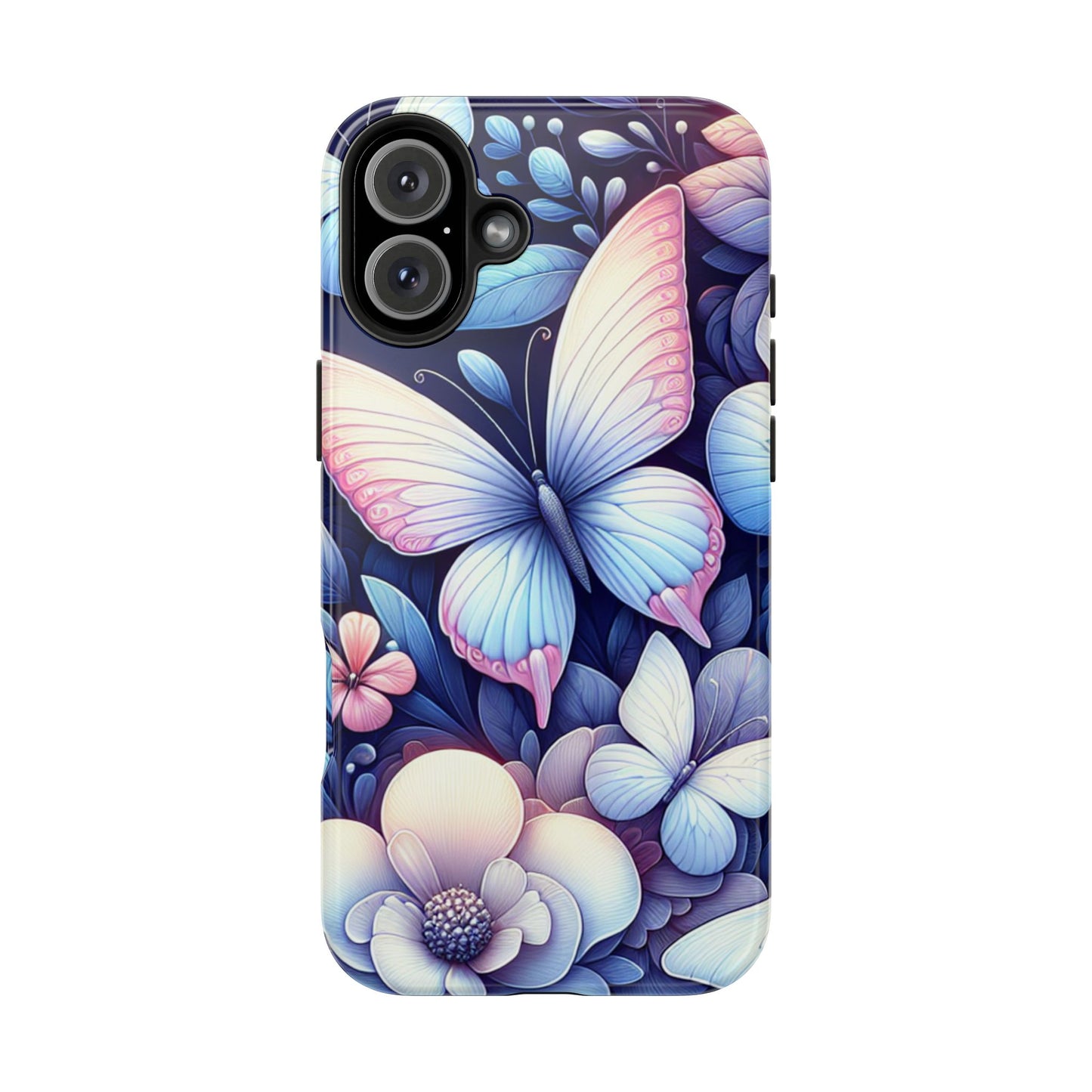 Coque de téléphone - Papillon bleu rose