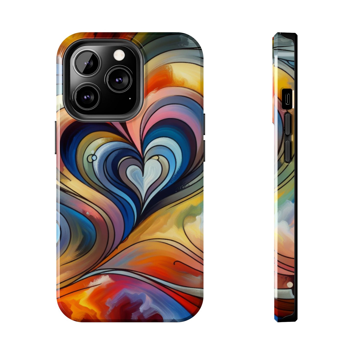 Coque de téléphone - Motif cœur coloré