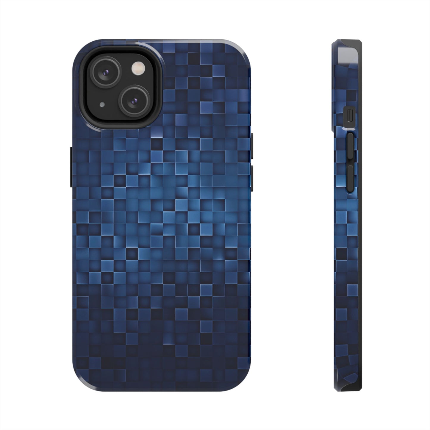 Coque de téléphone- Pixels bleus