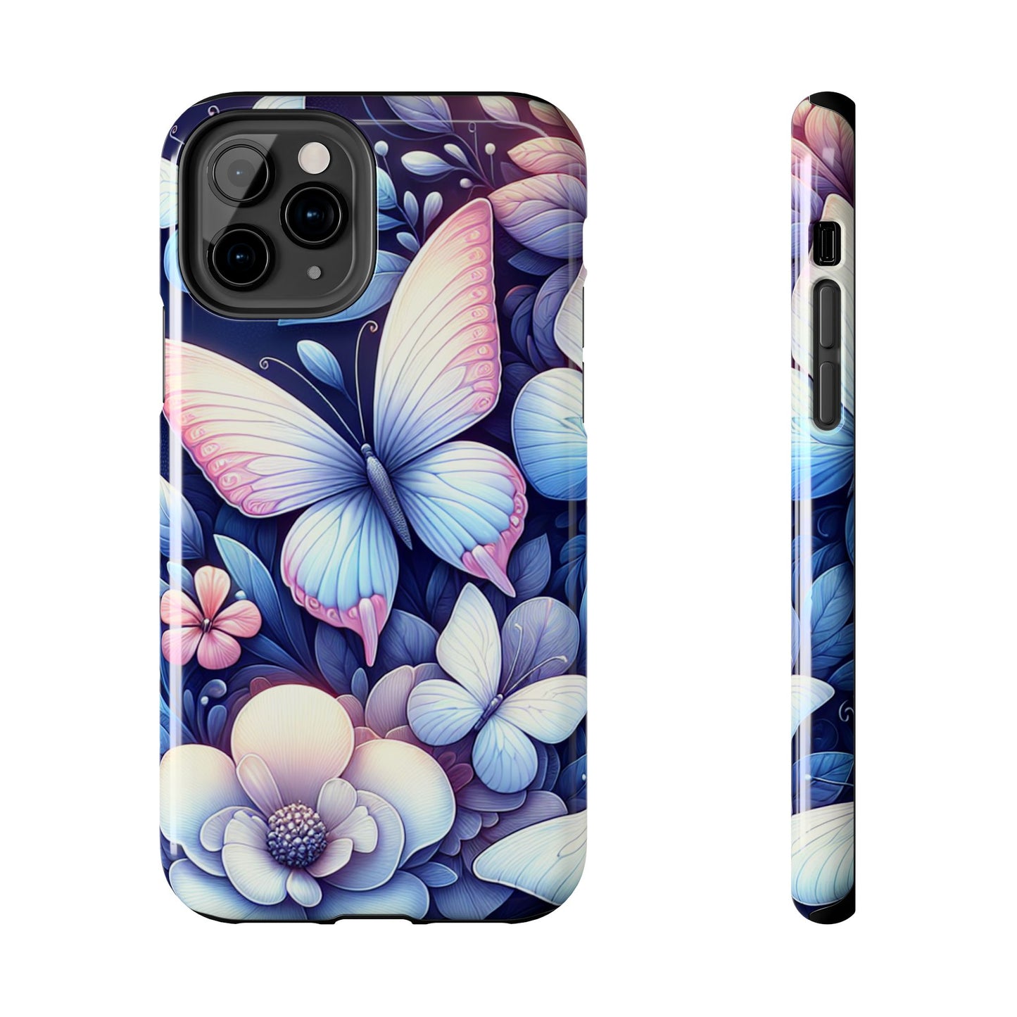 Coque de téléphone - Papillon bleu rose