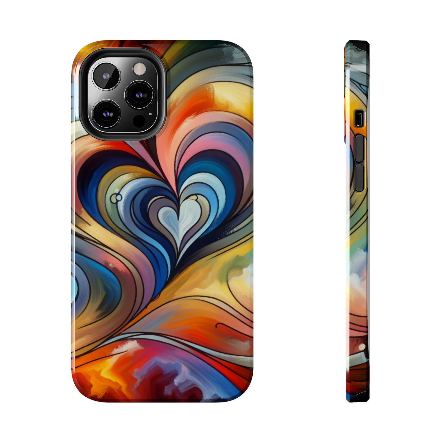 Coque de téléphone - Motif cœur coloré