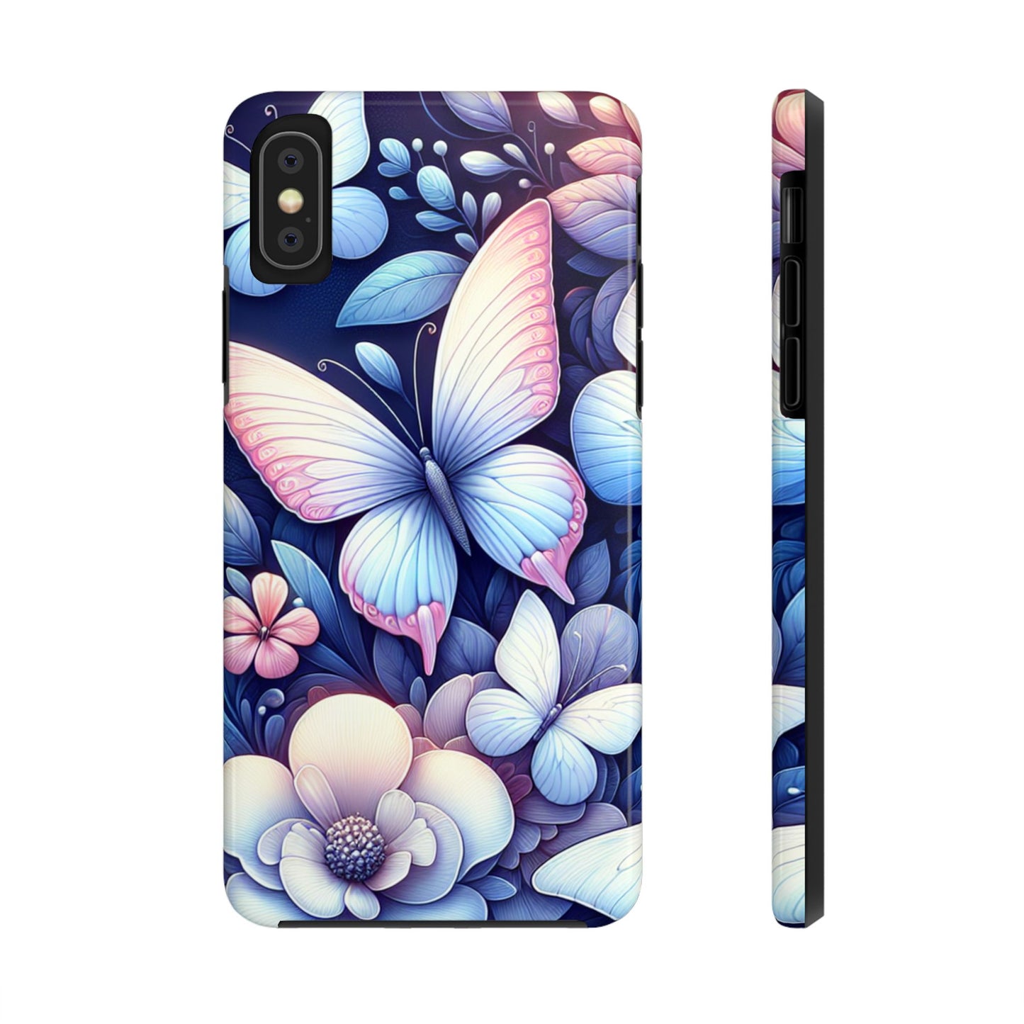 Coque de téléphone - Papillon bleu rose