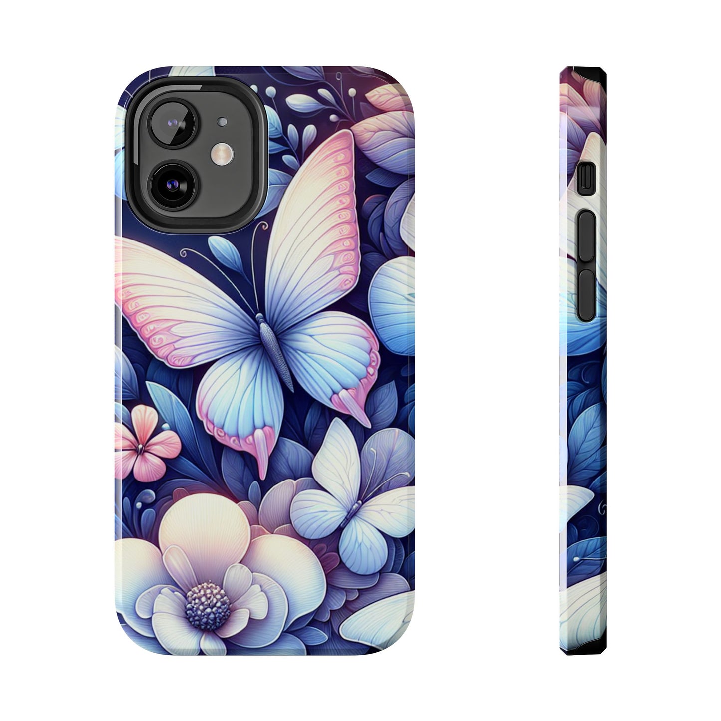 Coque de téléphone - Papillon bleu rose