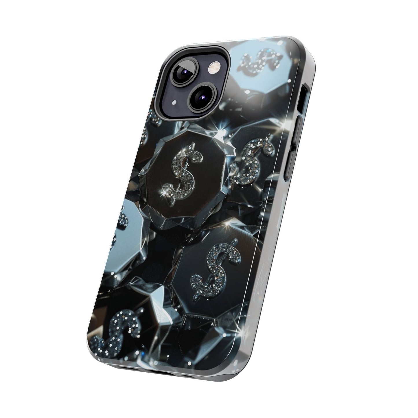 Étui de téléphone résistant- Motif argent
