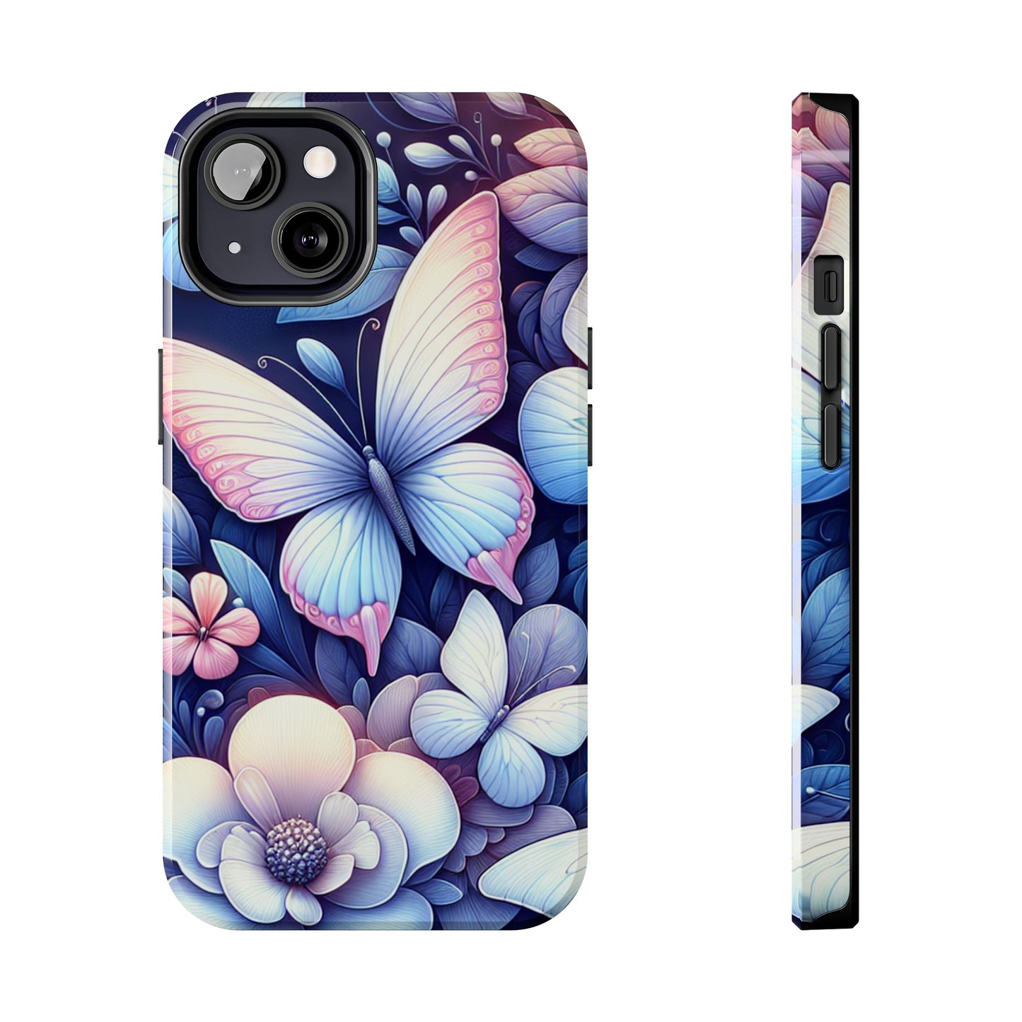 Coque de téléphone - Papillon bleu rose
