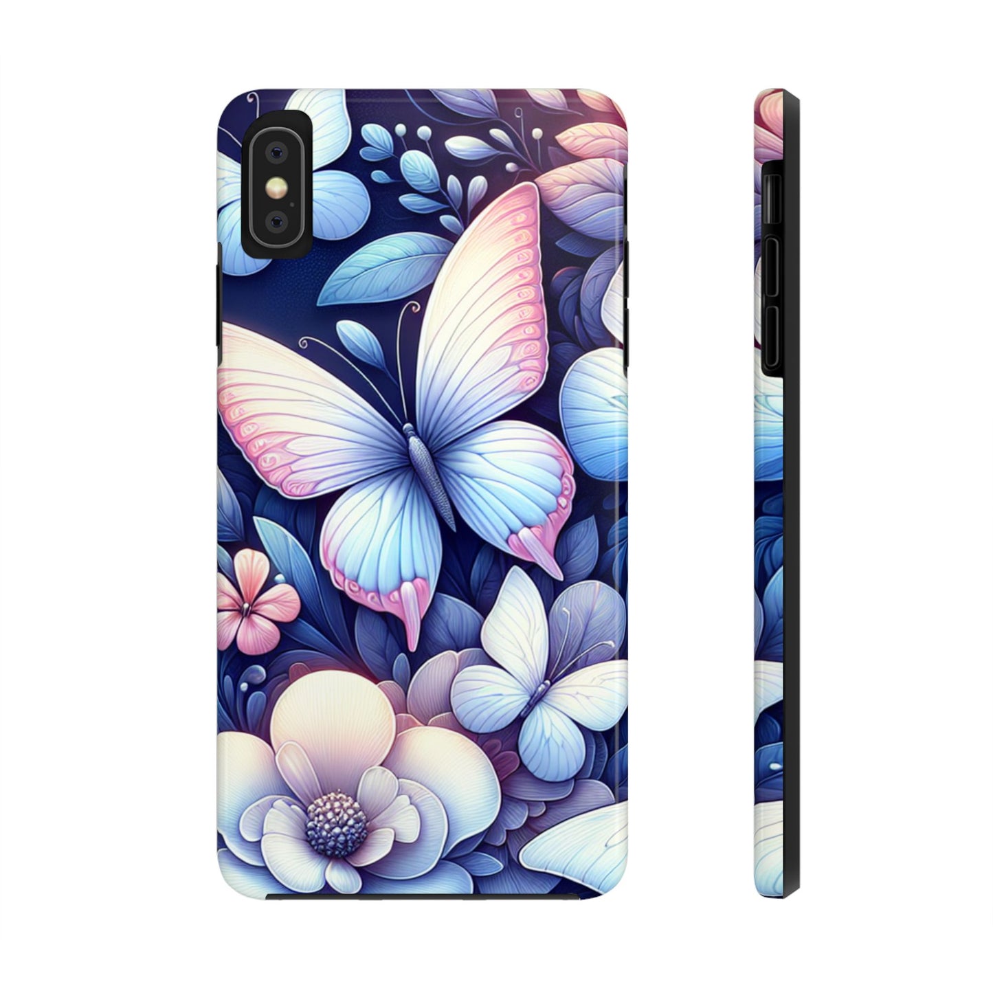 Coque de téléphone - Papillon bleu rose