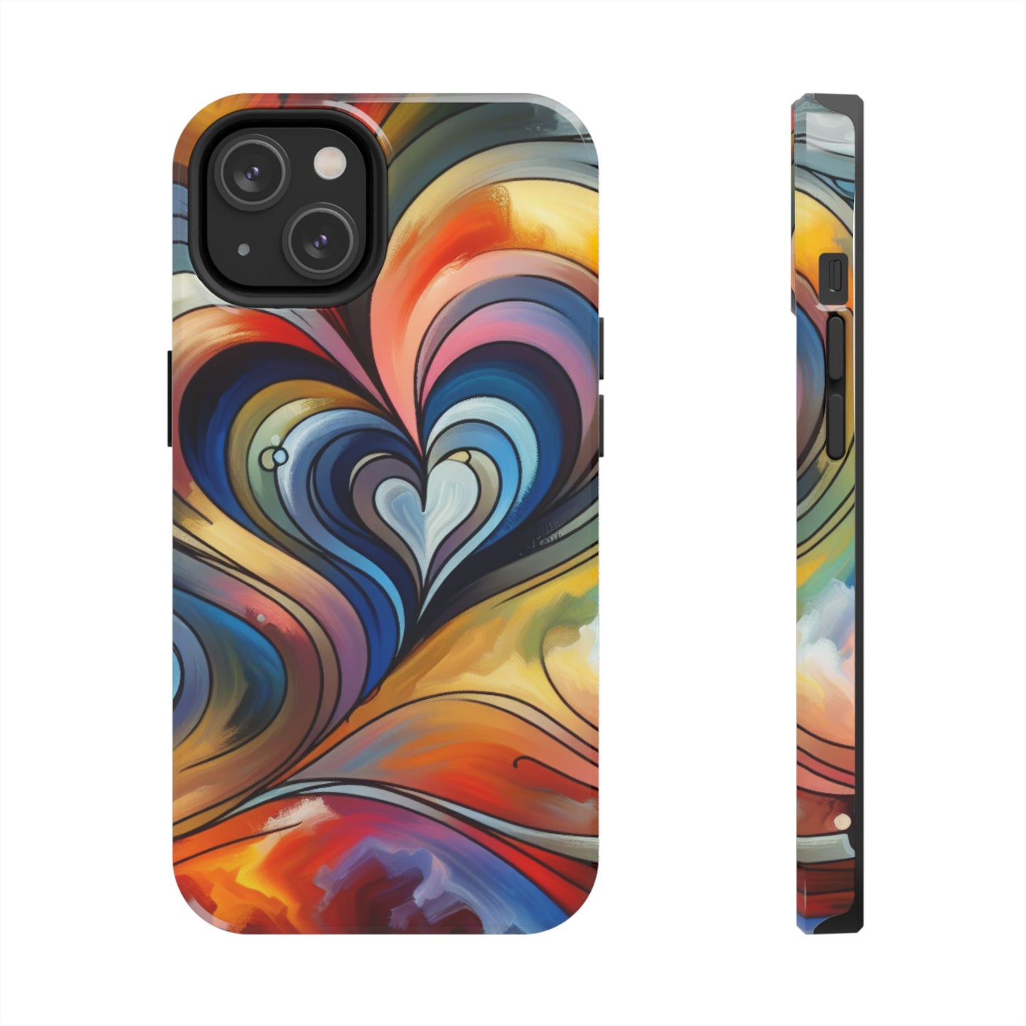 Coque de téléphone - Motif cœur coloré