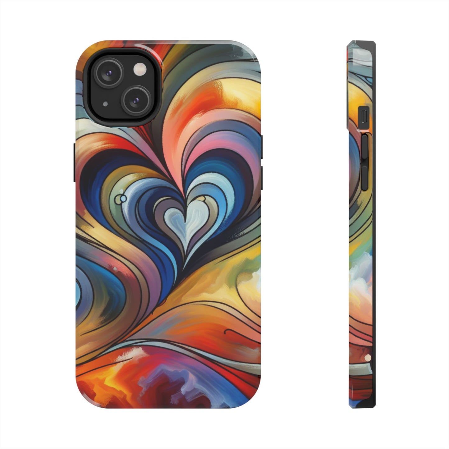 Coque de téléphone - Motif cœur coloré