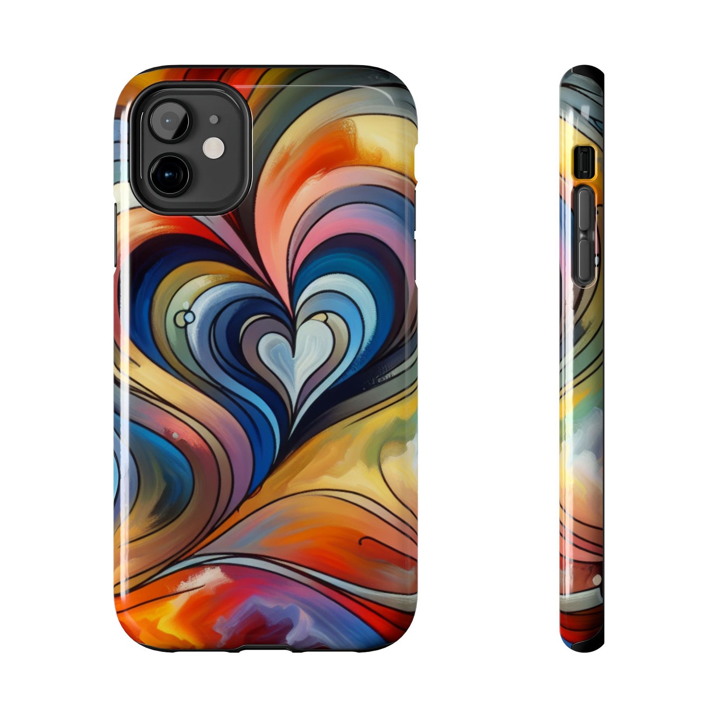 Coque de téléphone - Motif cœur coloré