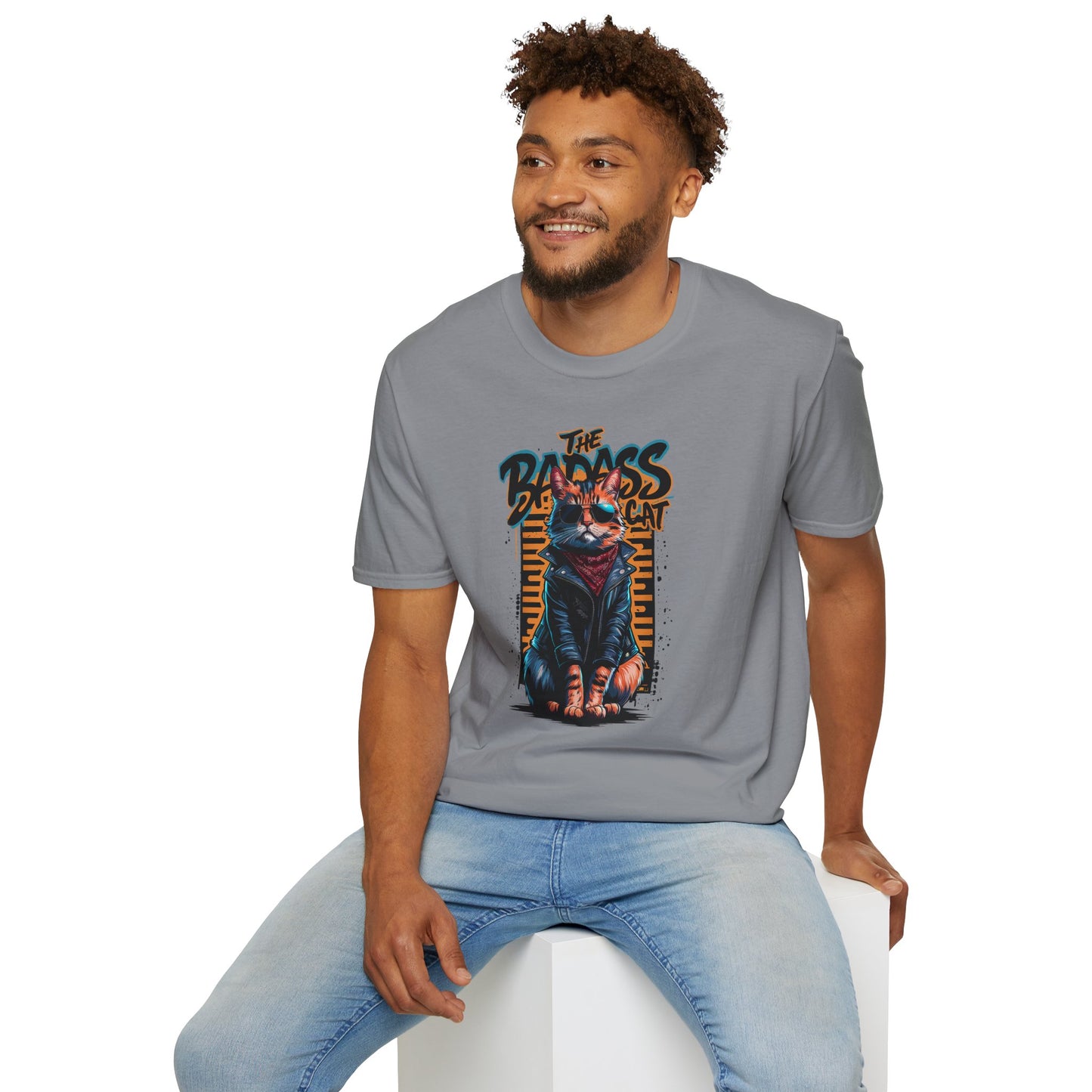 T-shirt chat - Motif chat bad ass