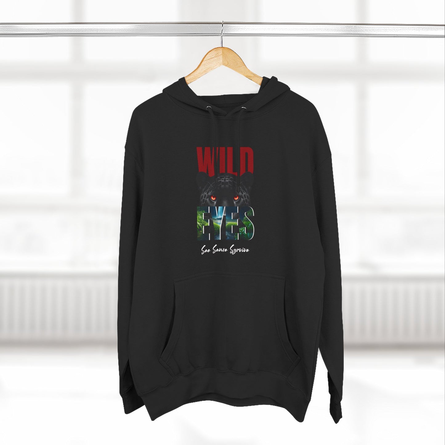 Sweat à capuche polaire - Motif yeux sauvages