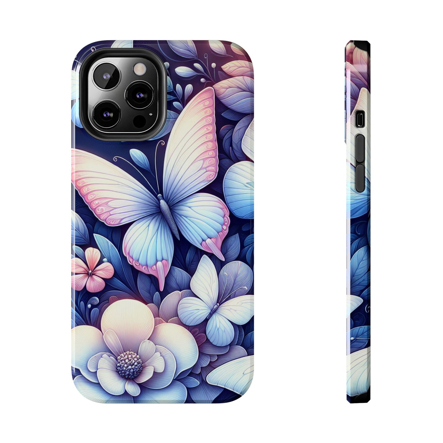 Coque de téléphone - Papillon bleu rose
