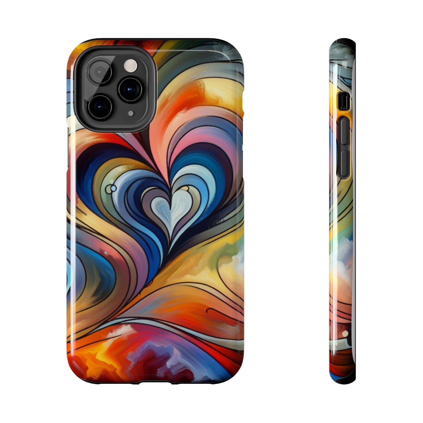 Coque de téléphone - Motif cœur coloré