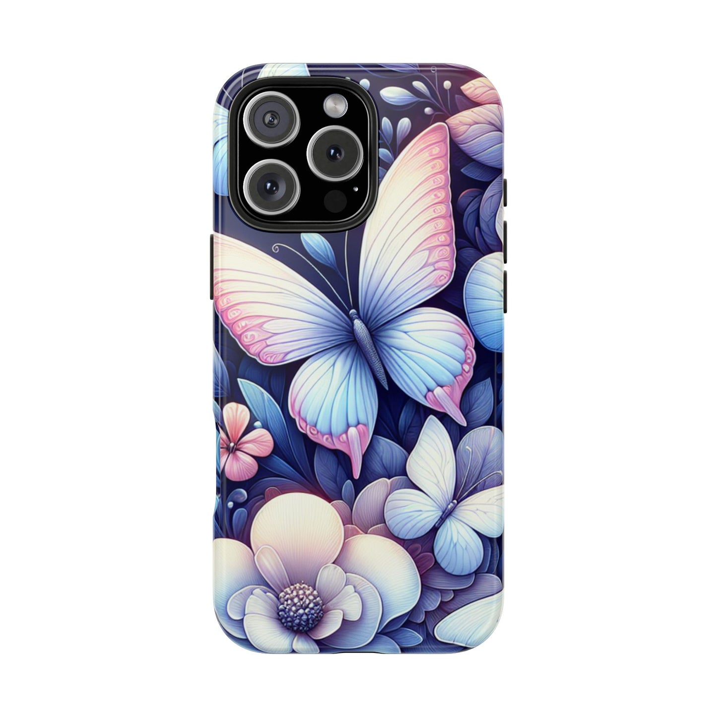 Coque de téléphone - Papillon bleu rose