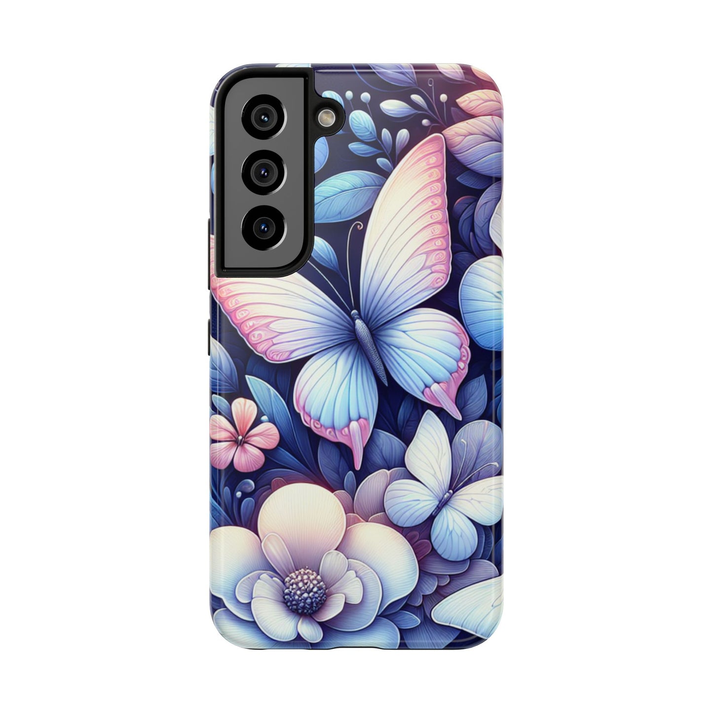 Coque de téléphone - Papillon bleu rose
