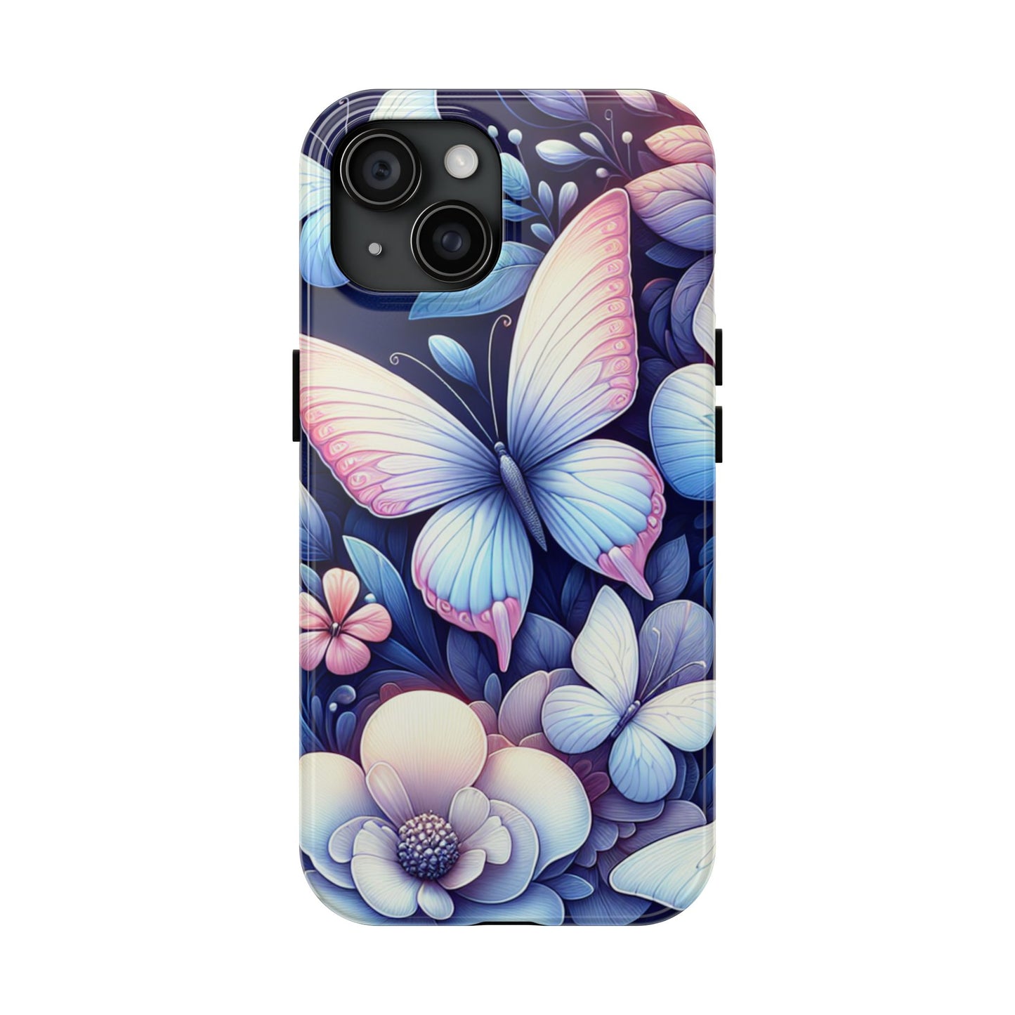 Coque de téléphone - Papillon bleu rose