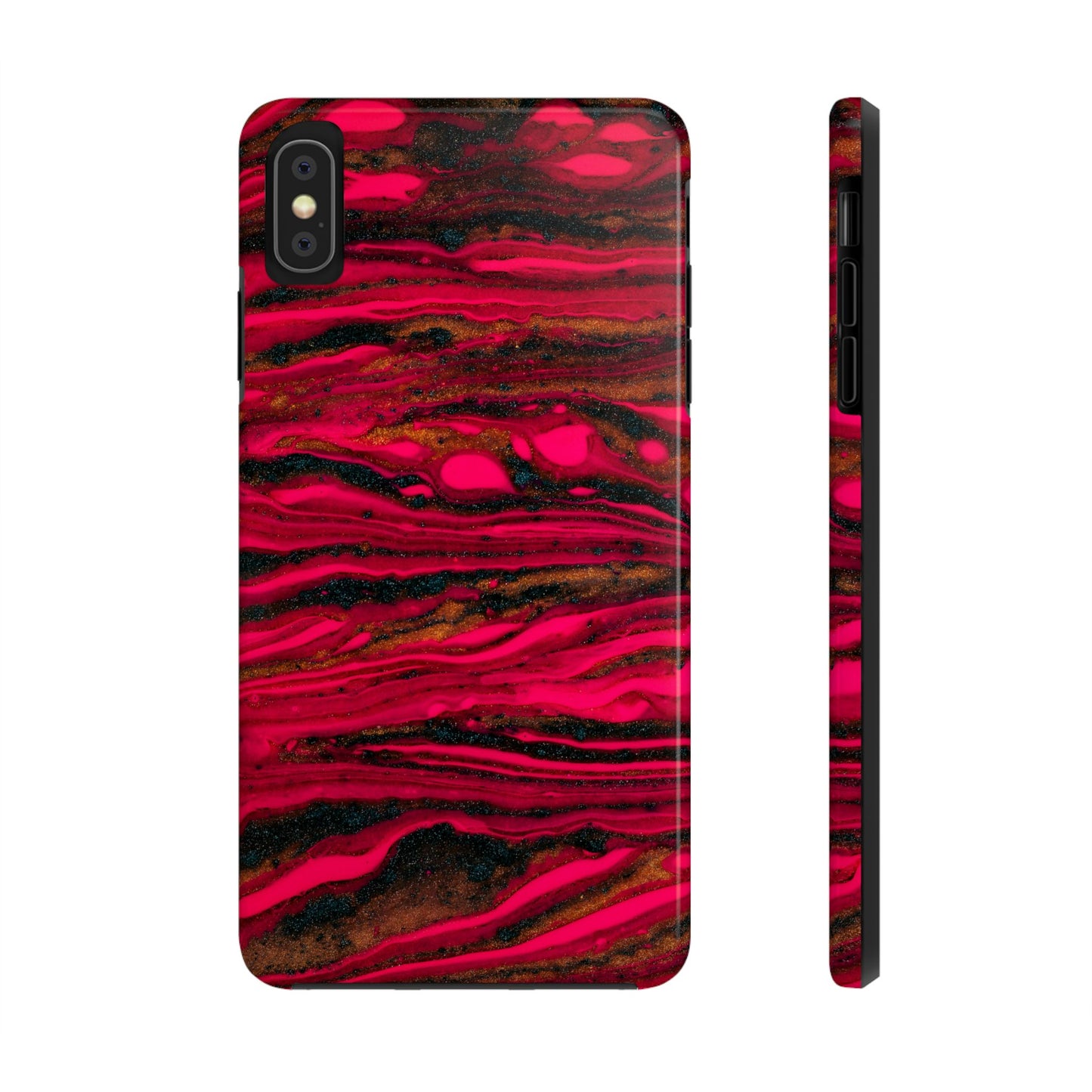 Coques de téléphone, coloré rouge et or