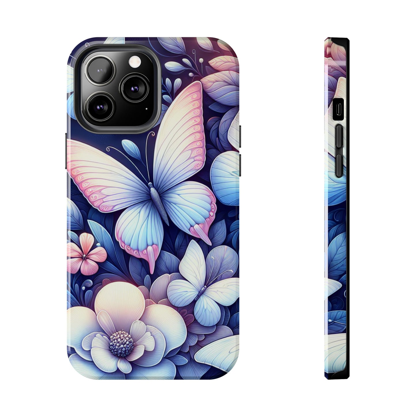 Coque de téléphone - Papillon bleu rose