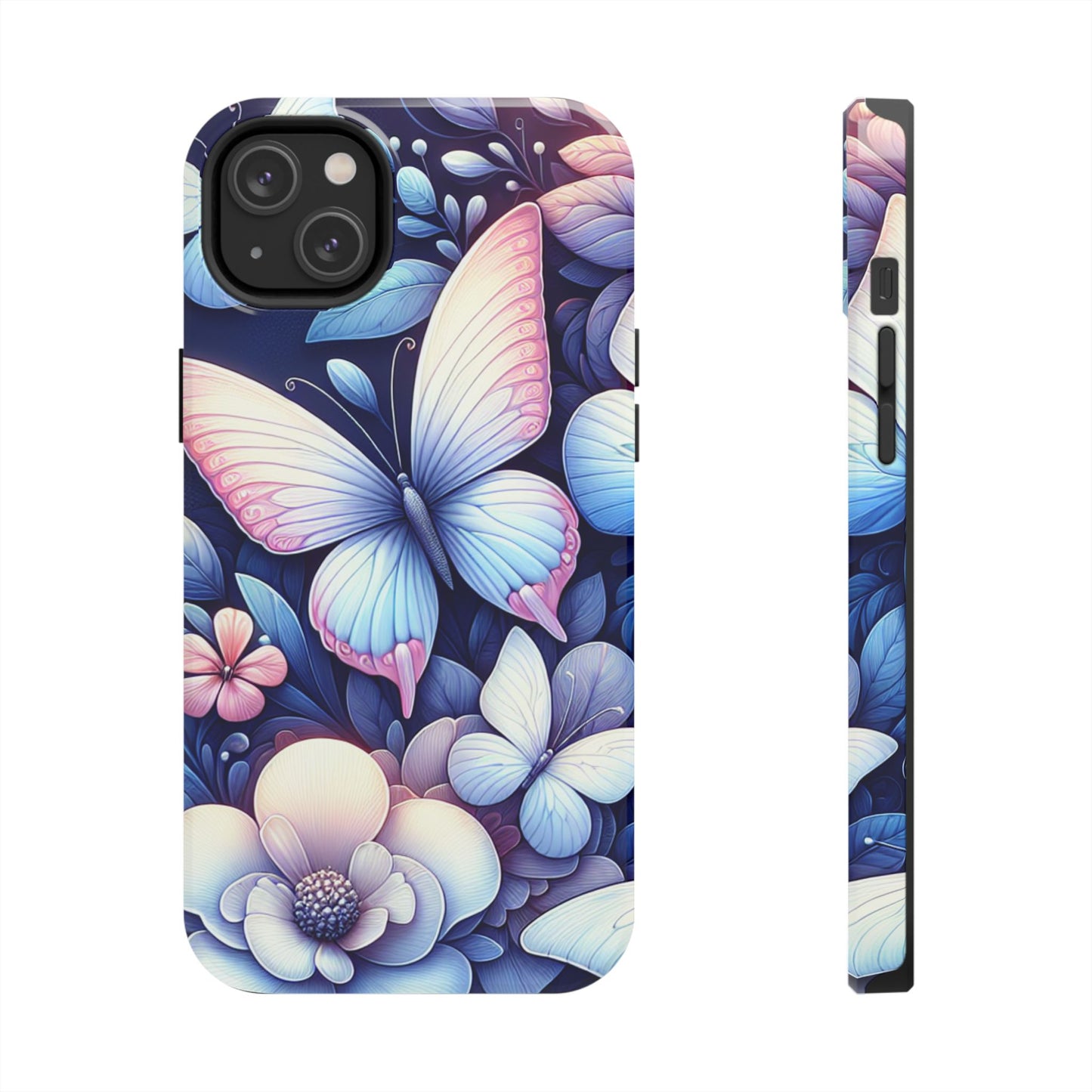 Coque de téléphone - Papillon bleu rose