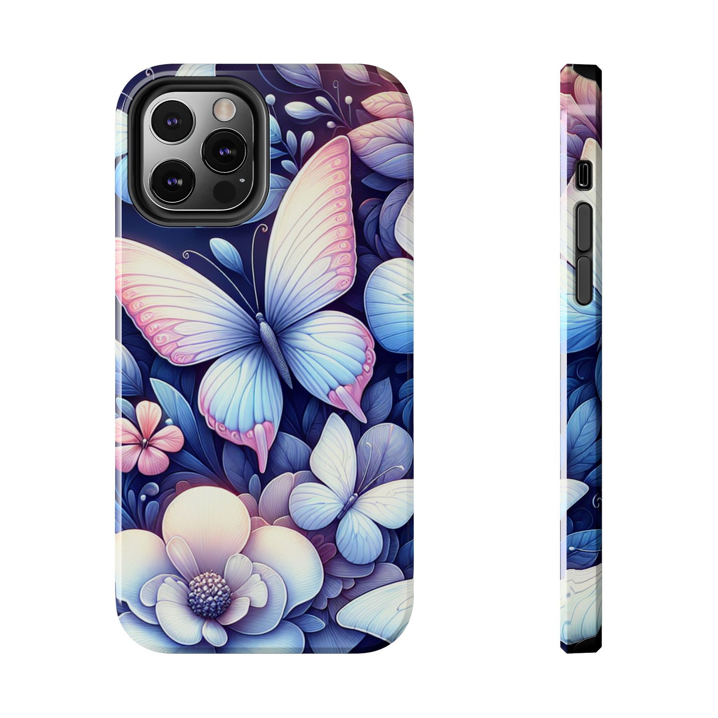 Coque de téléphone - Papillon bleu rose