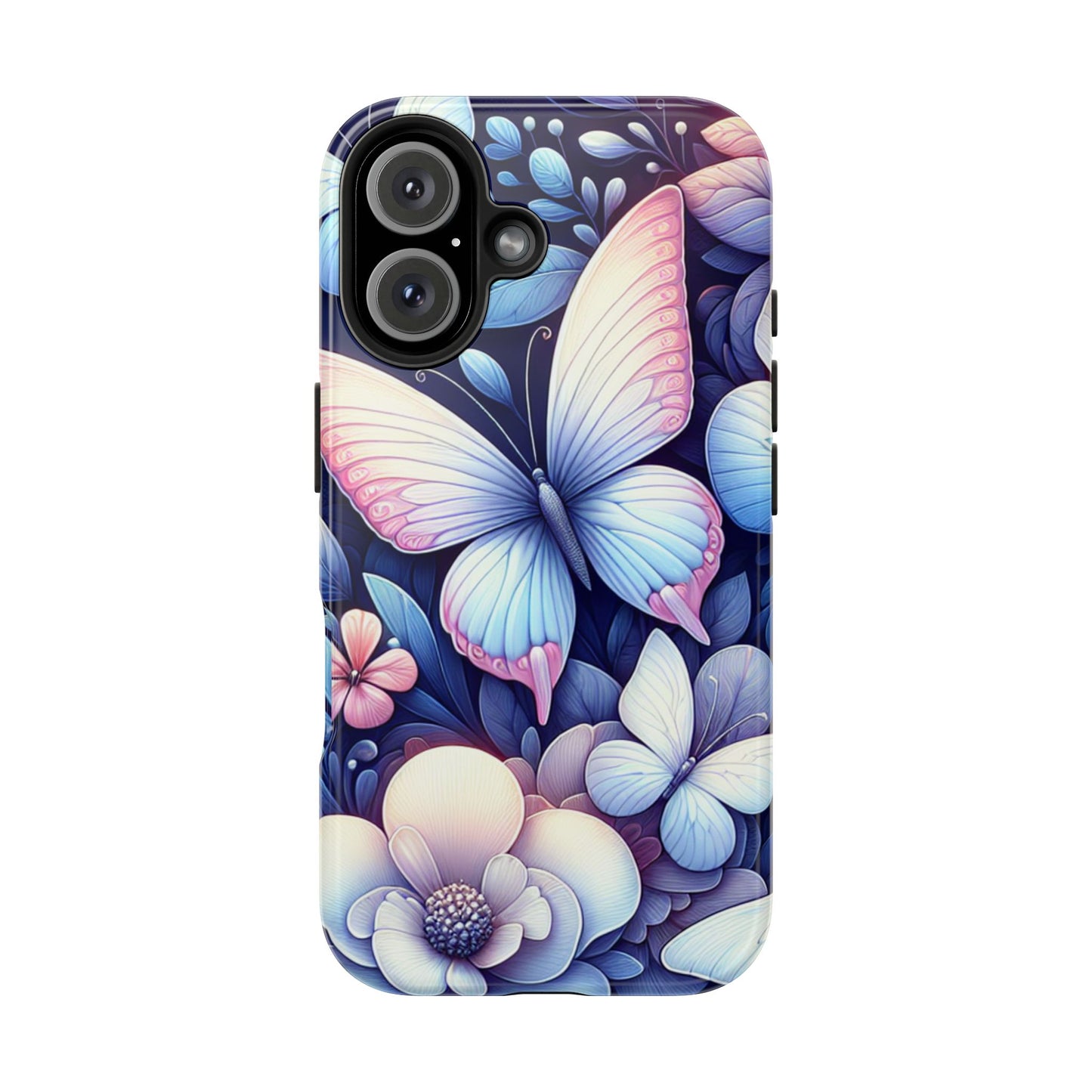 Coque de téléphone - Papillon bleu rose