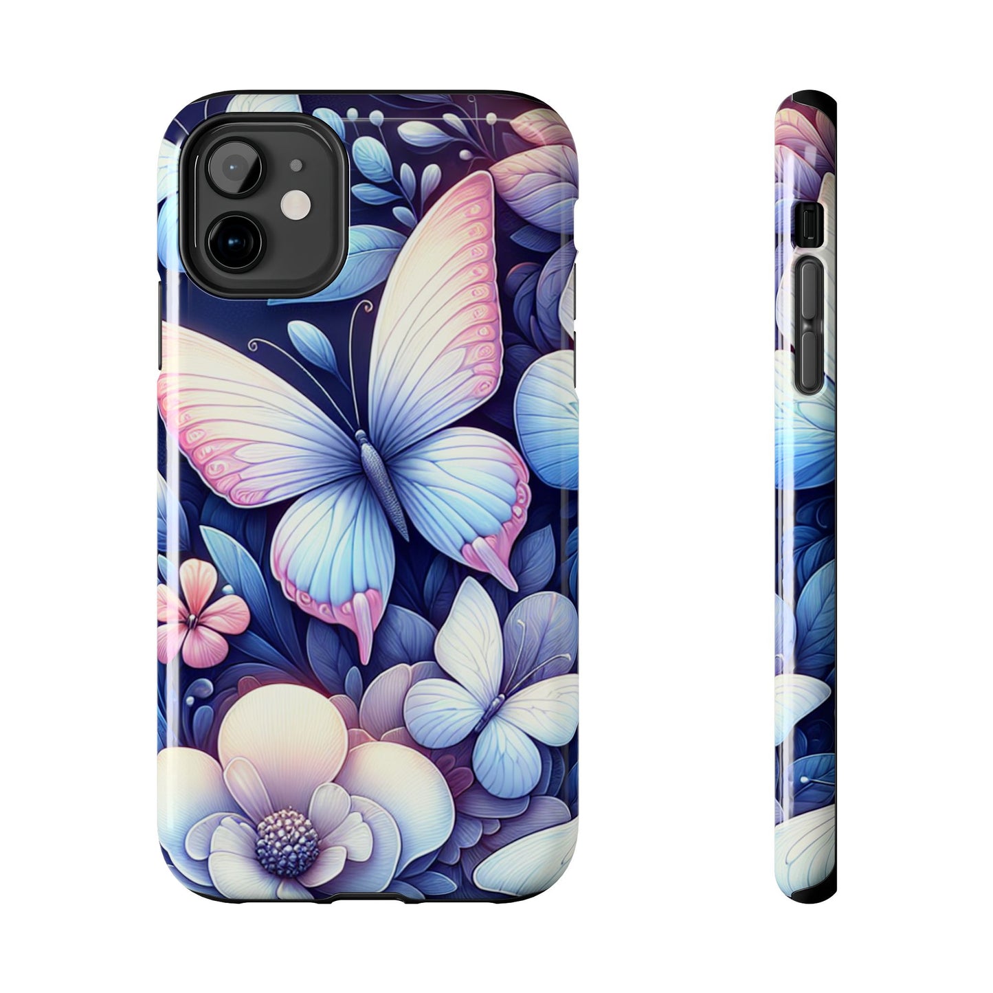 Coque de téléphone - Papillon bleu rose