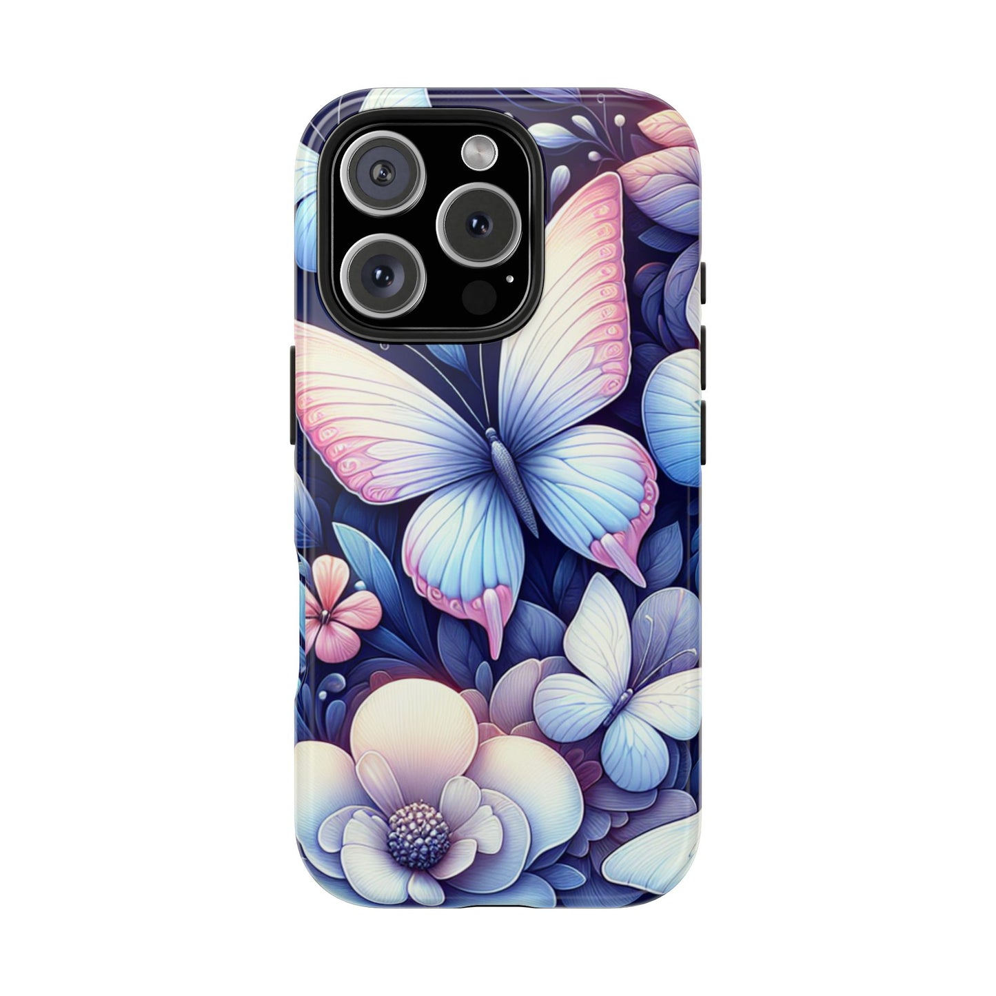 Coque de téléphone - Papillon bleu rose