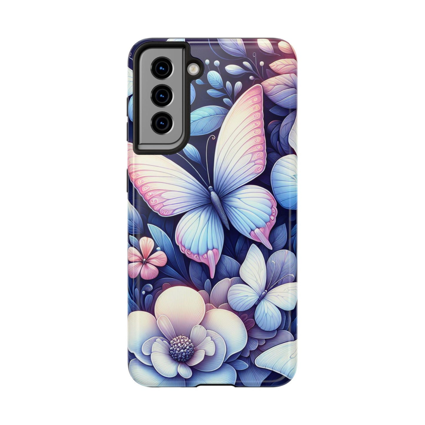 Coque de téléphone - Papillon bleu rose