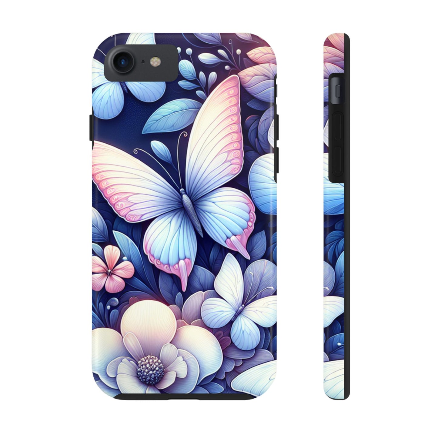 Coque de téléphone - Papillon bleu rose