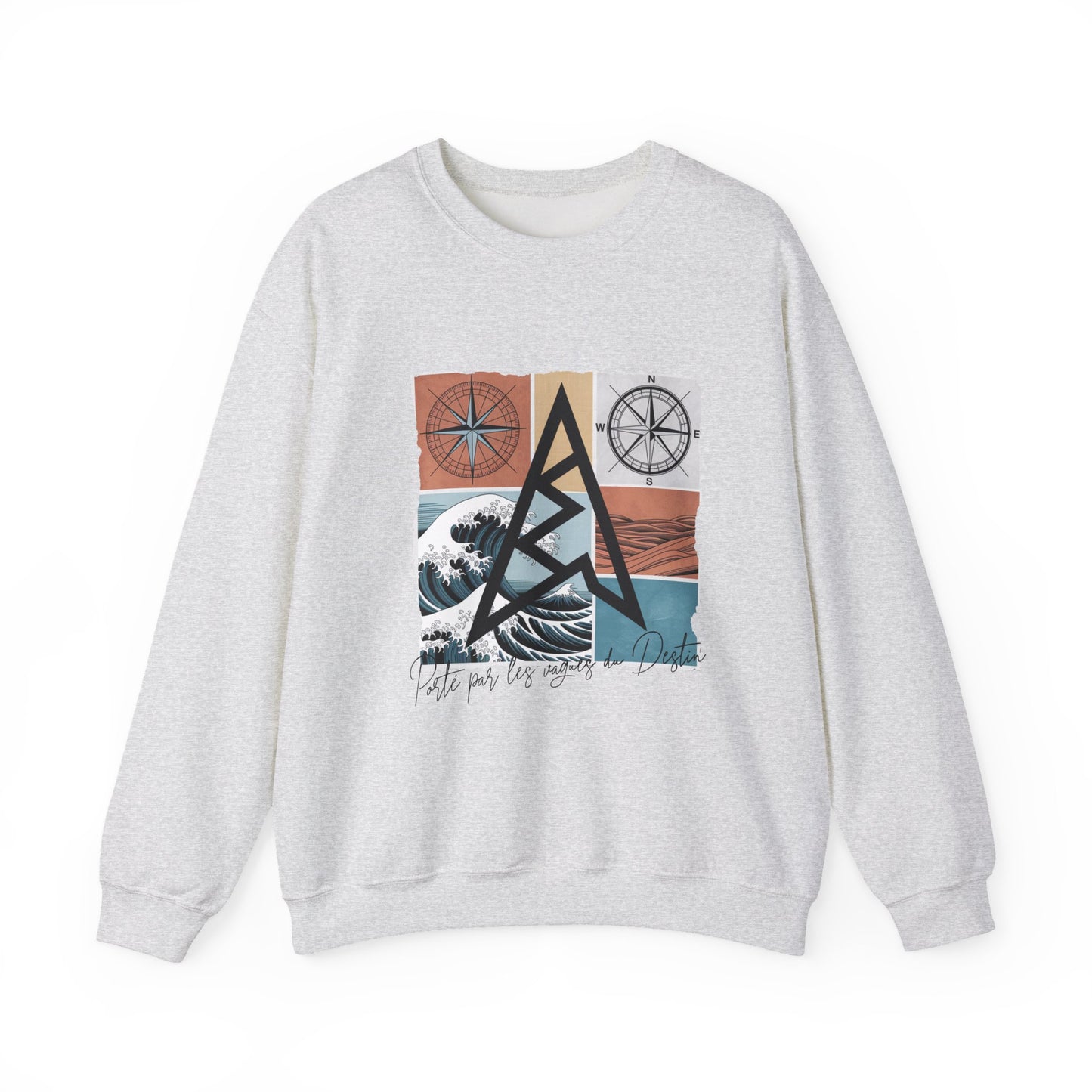 Sweat-shirt Aventure - Motif Boussole et Montagne