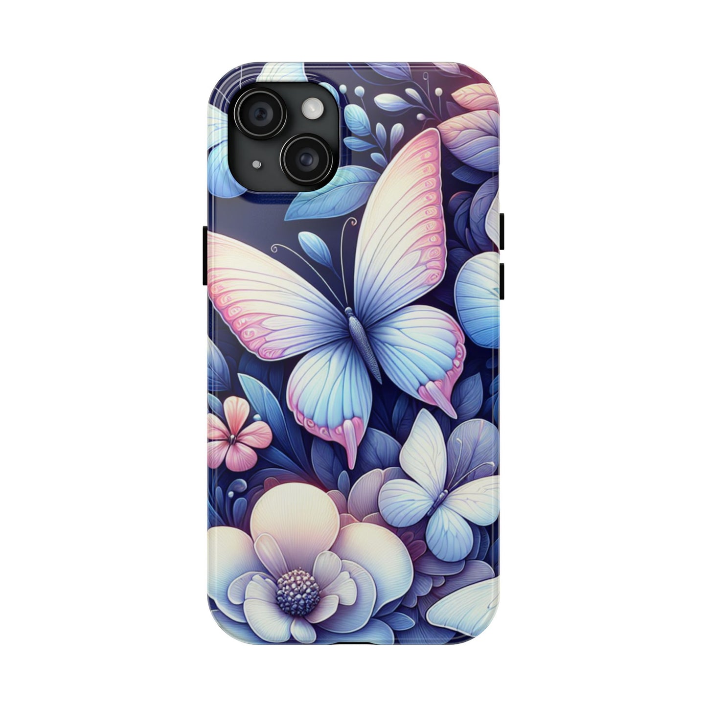 Coque de téléphone - Papillon bleu rose