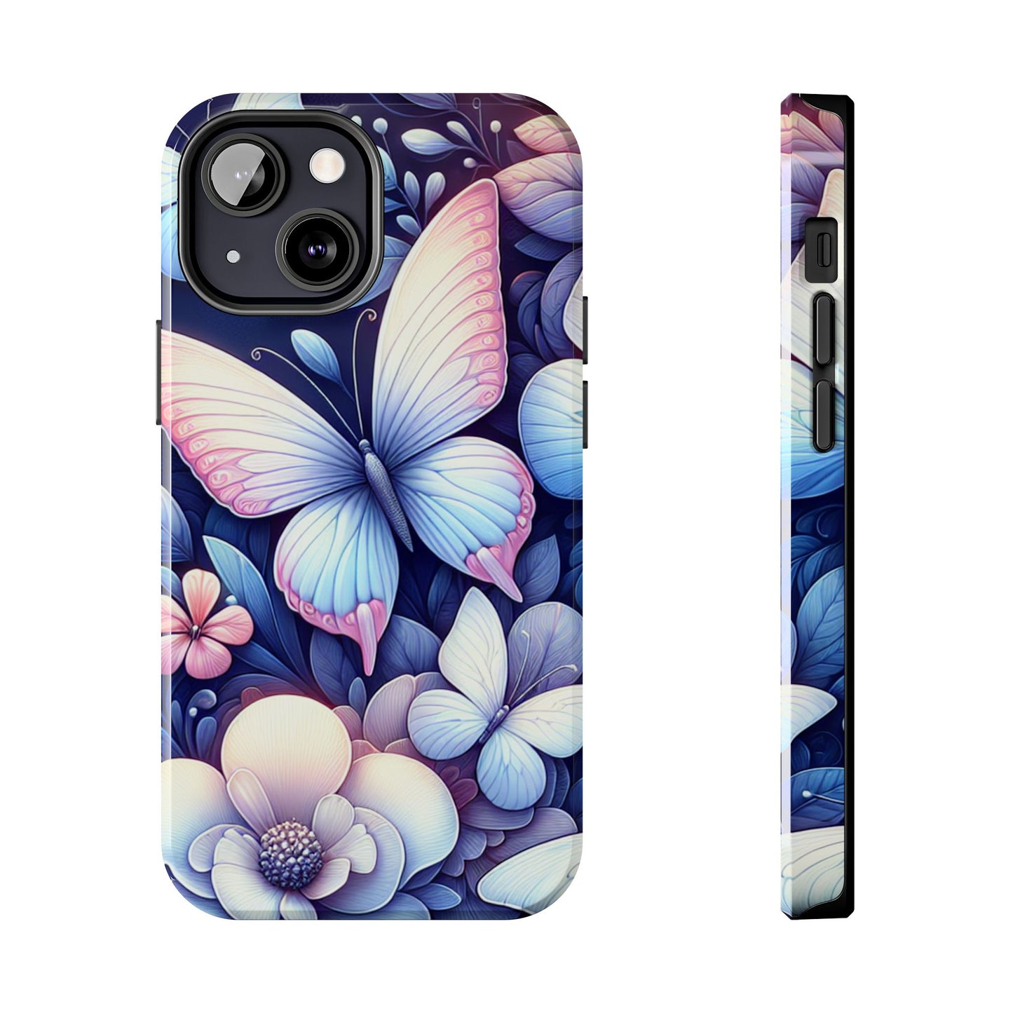 Coque de téléphone - Papillon bleu rose