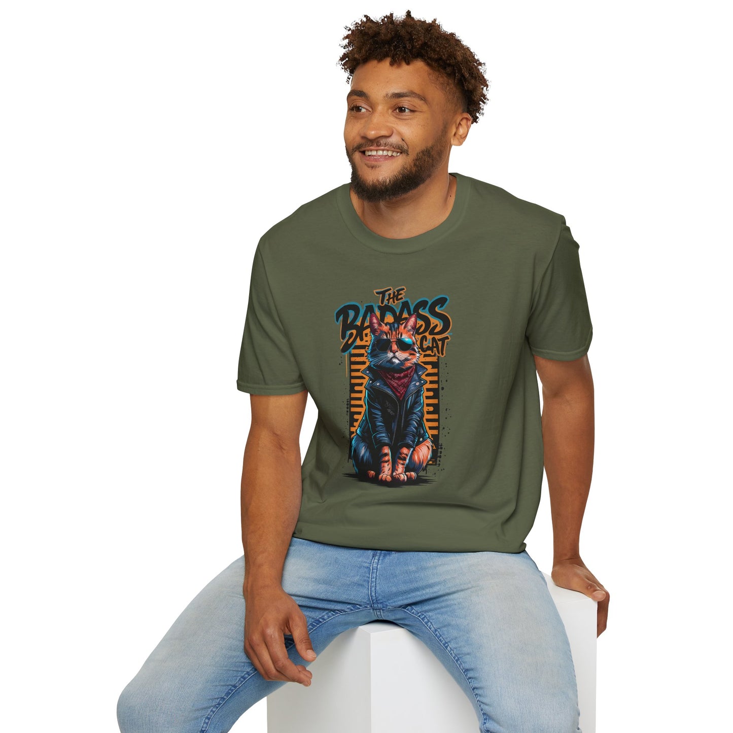 T-shirt chat - Motif chat bad ass