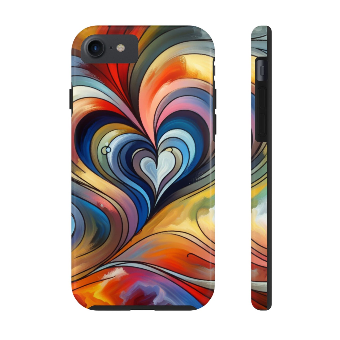 Coque de téléphone - Motif cœur coloré