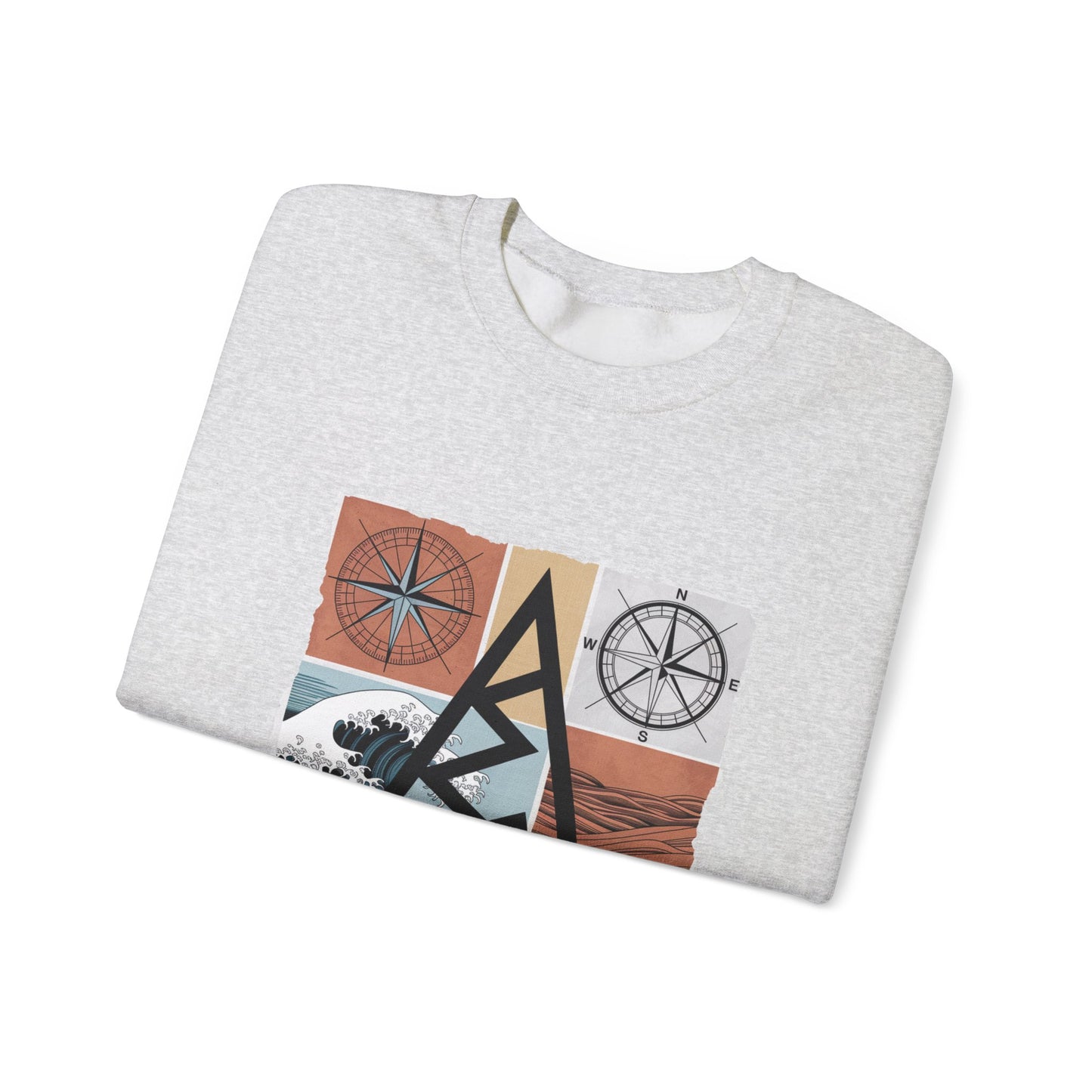 Sweat-shirt Aventure - Motif Boussole et Montagne