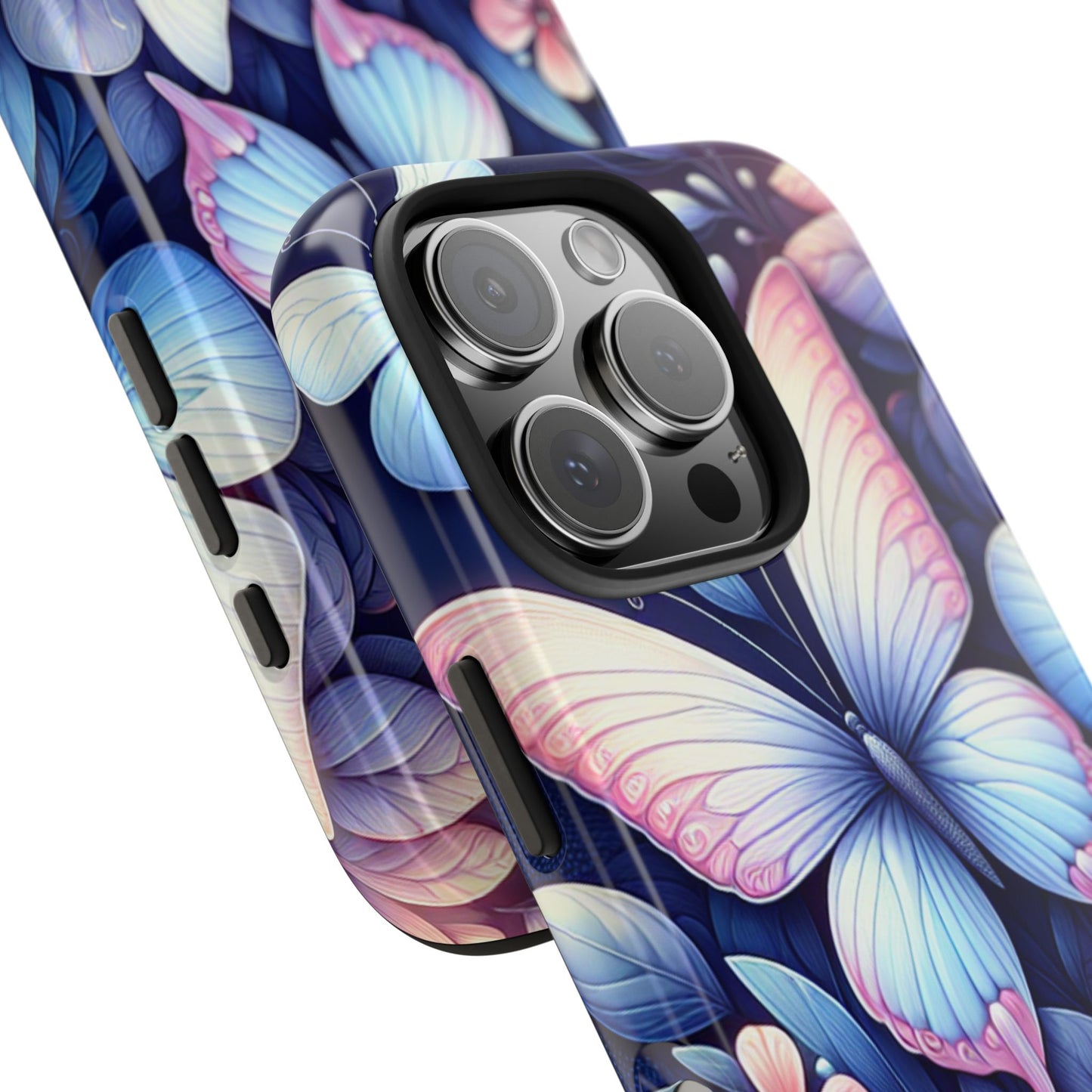 Coque de téléphone - Papillon bleu rose