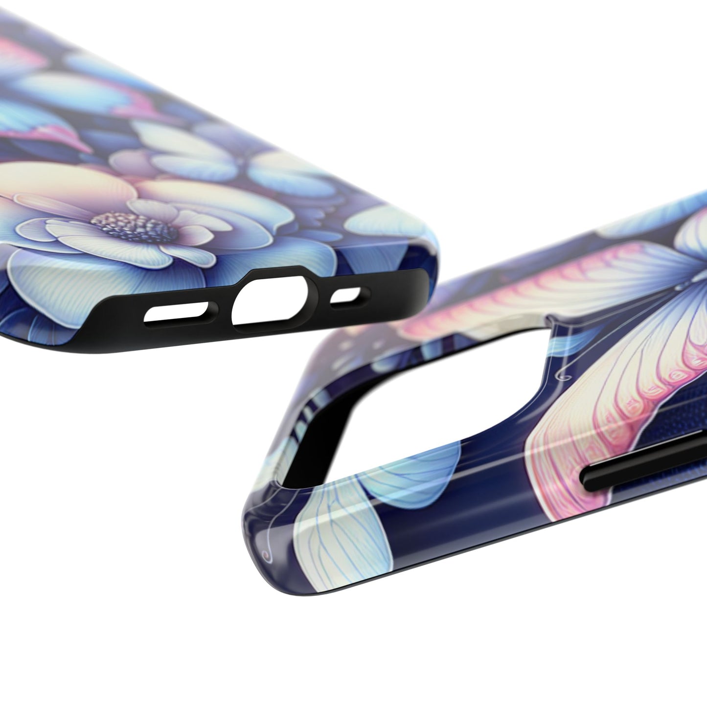Coque de téléphone - Papillon bleu rose