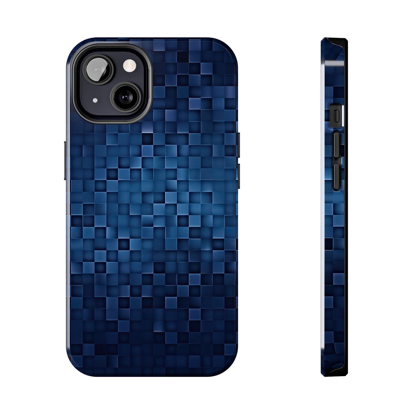 Coque de téléphone- Pixels bleus