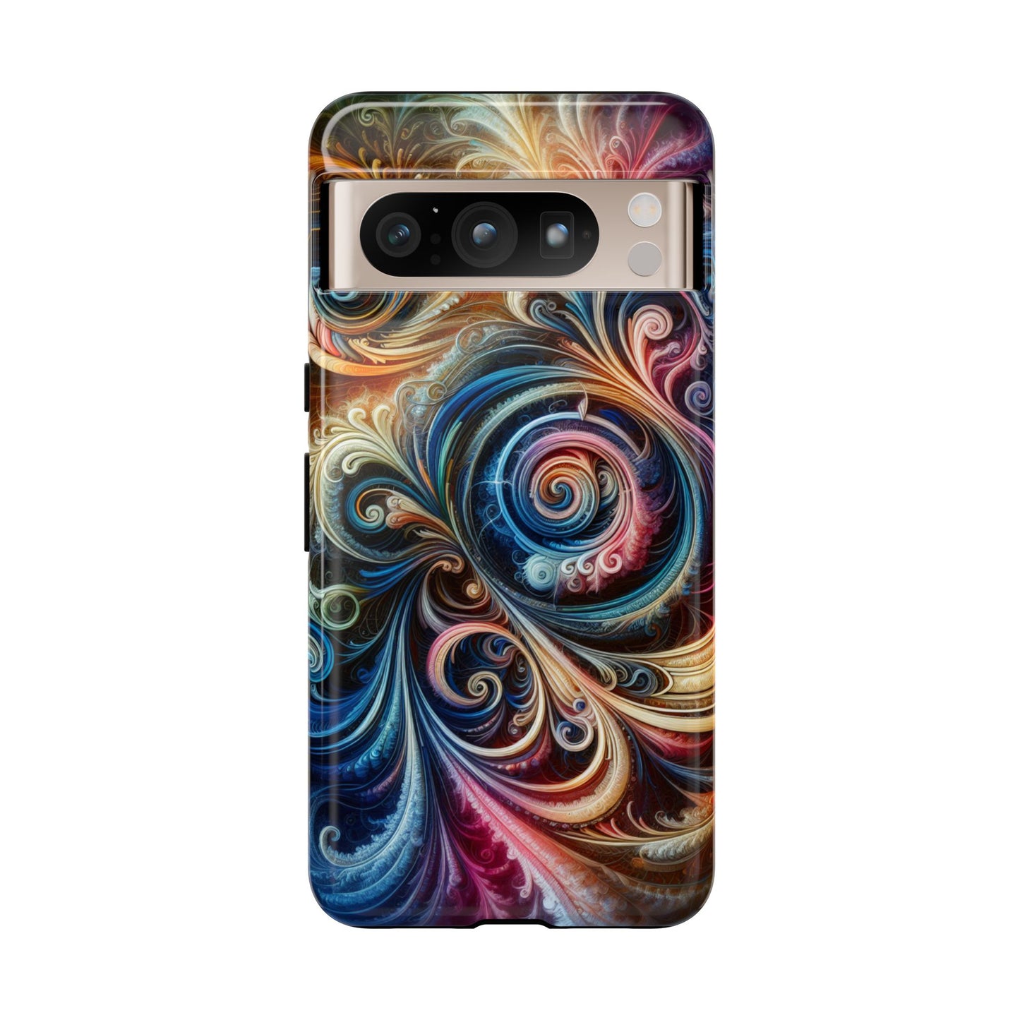 Rugged cell phone case, colorful pattern