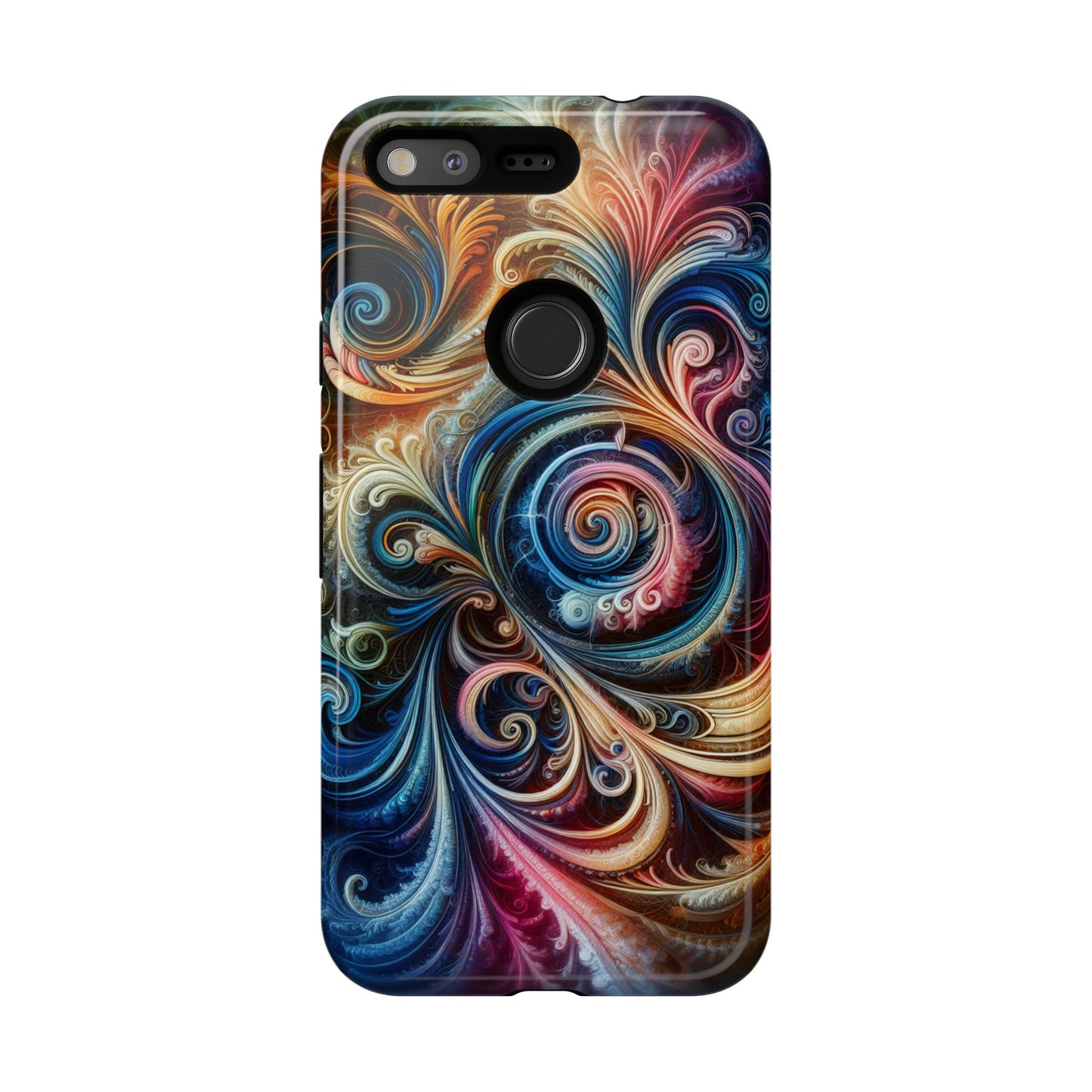 Rugged cell phone case, colorful pattern