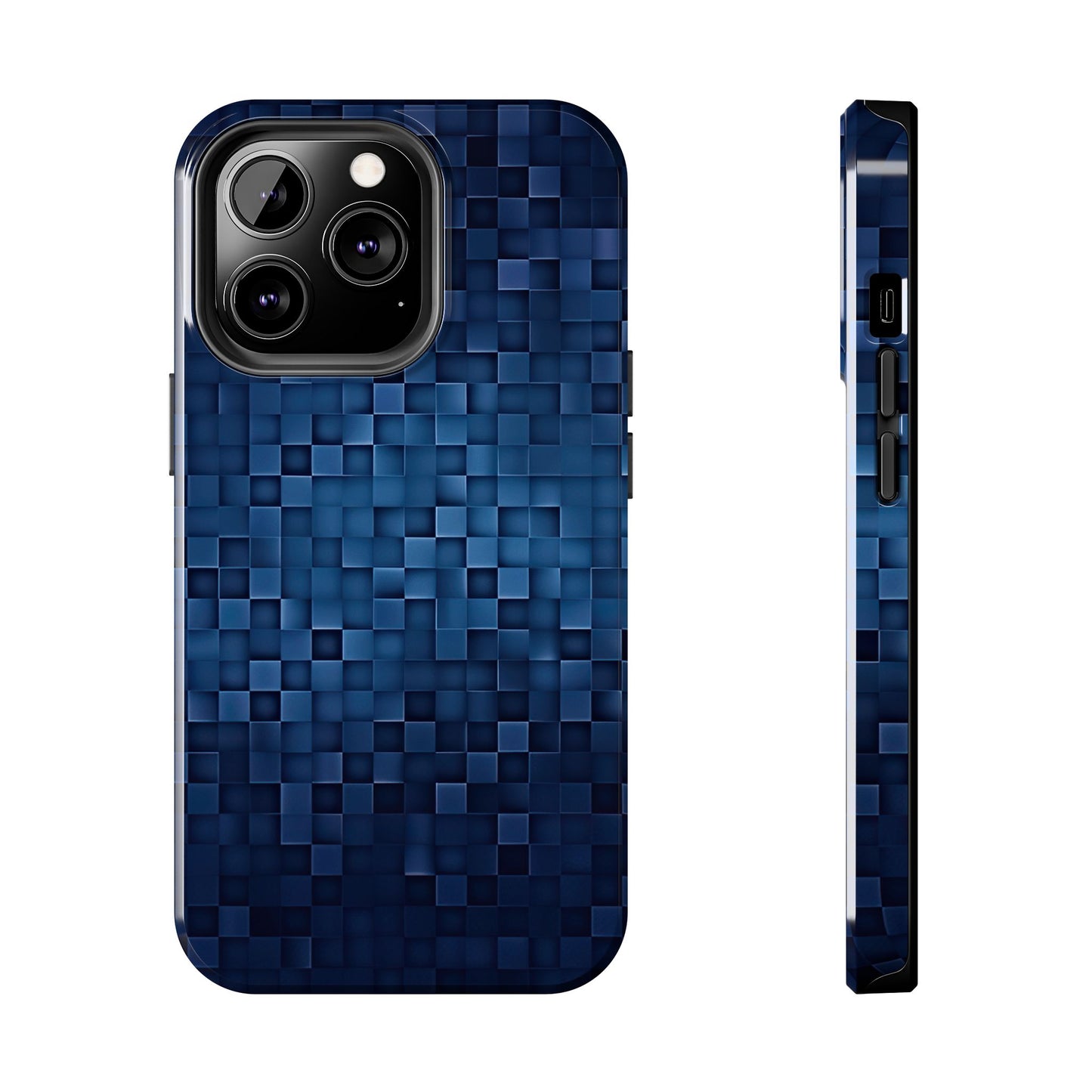 Coque de téléphone- Pixels bleus