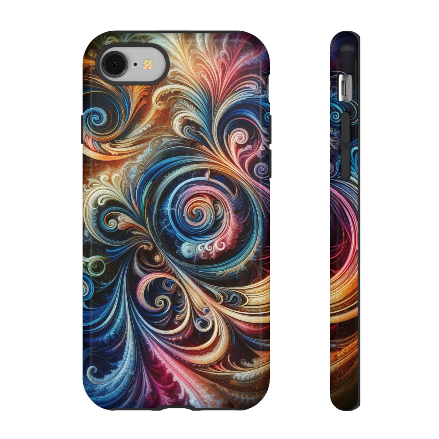 Rugged cell phone case, colorful pattern