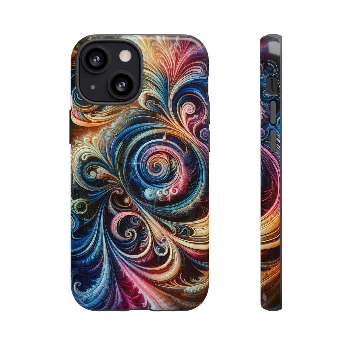 Rugged cell phone case, colorful pattern