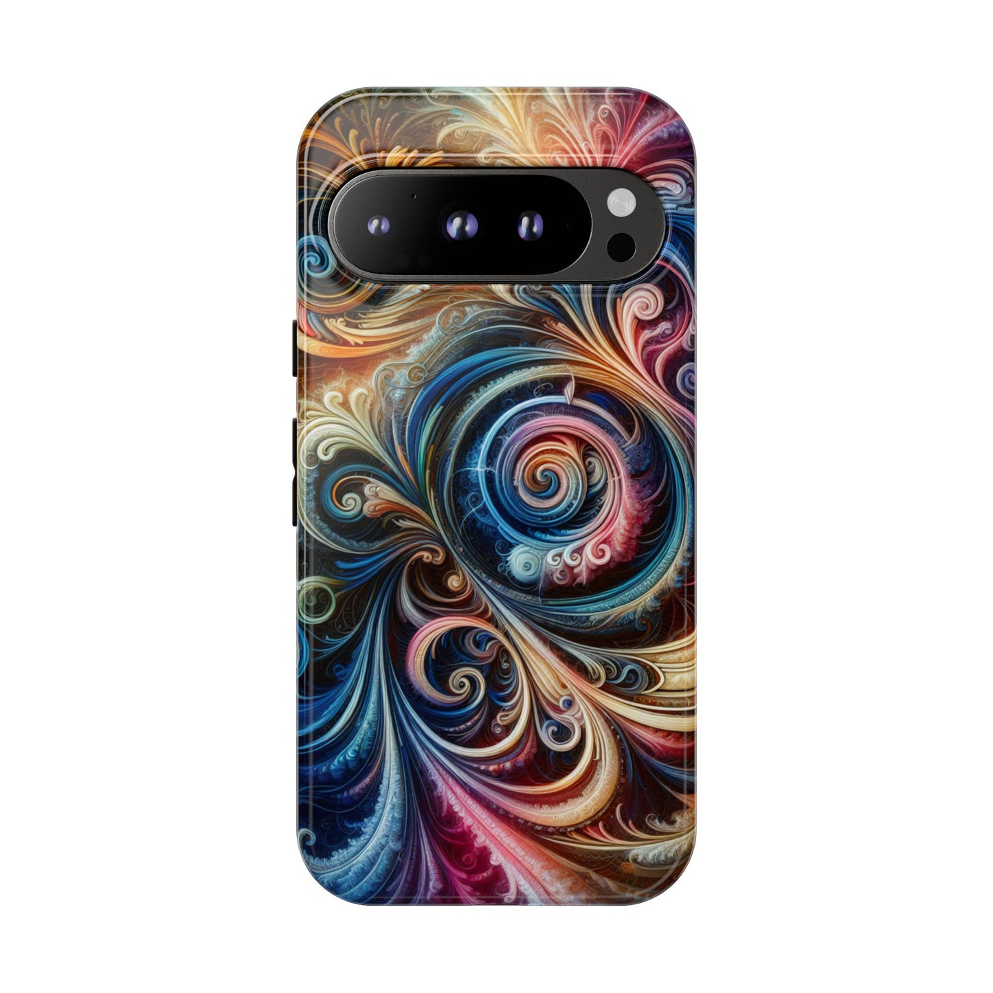 Rugged cell phone case, colorful pattern