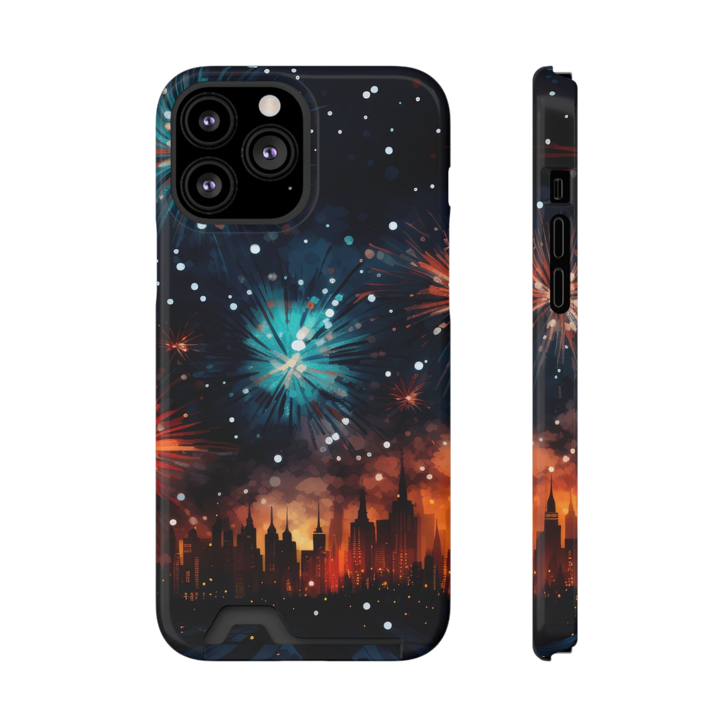 Coque de téléphone, rangé une carte, Feux d'artifice