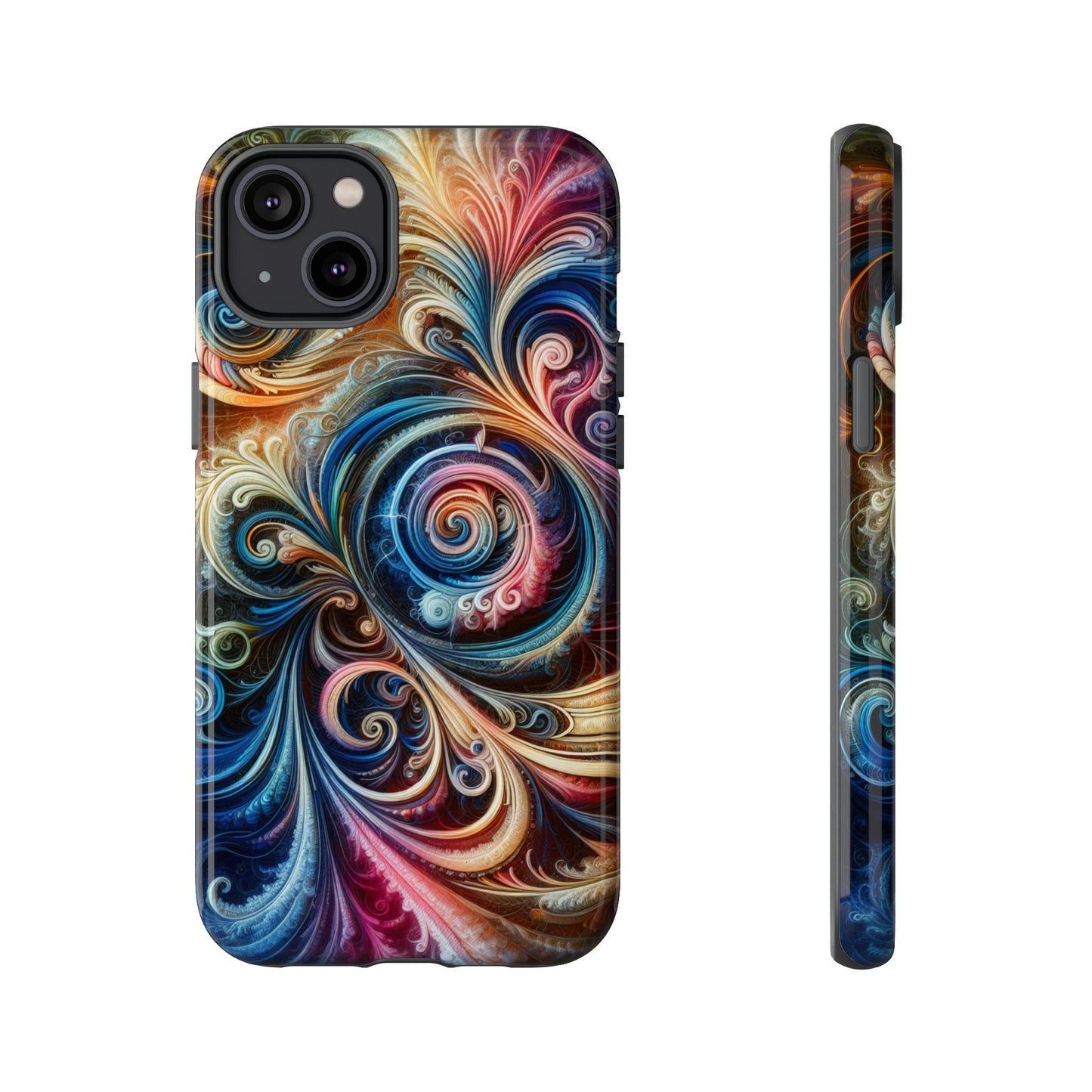 Rugged cell phone case, colorful pattern