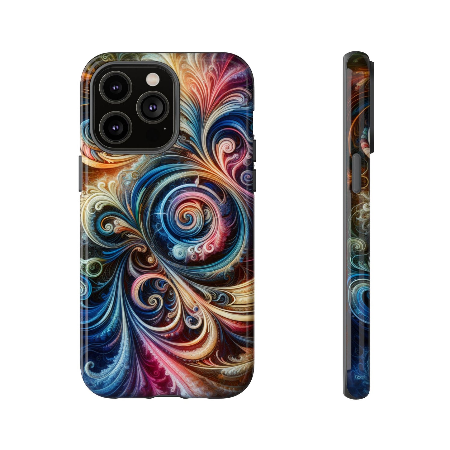 Rugged cell phone case, colorful pattern