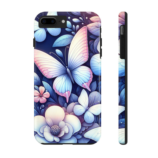 Coque de téléphone - Papillon bleu rose