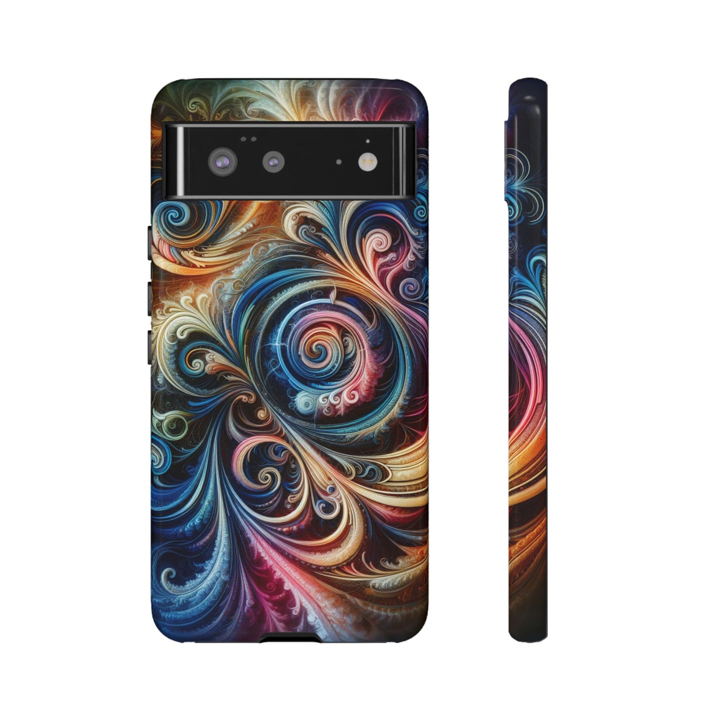 Rugged cell phone case, colorful pattern