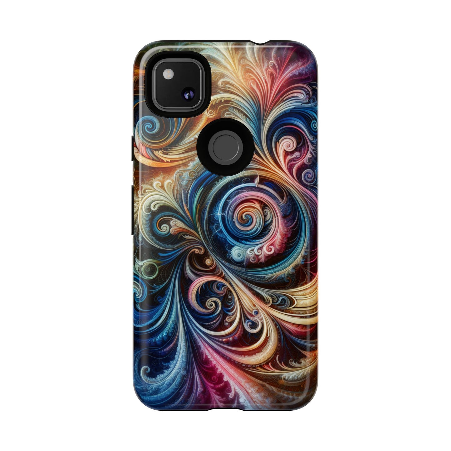 Rugged cell phone case, colorful pattern